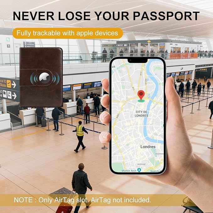 ILIYAH-Passport Cover-Passport Holder Travel Wallet-RFID Blocking Passport Case Travel Accessories Card Holder Wallet Unisex Travel Gifts (Coffee)