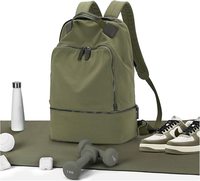 Gym Backpack for Women Waterproof Small Gym Bag With Shoe Compartment Sports Essentials Cheer Backpack with Wet Dry Pocket,Green