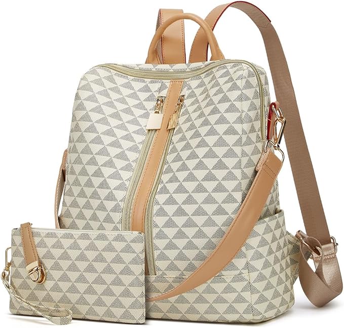 Makes Backpack Purse for Women PU Leather Travel Satchel Handbag Convertible Design Bag with Purse 2 Piece
