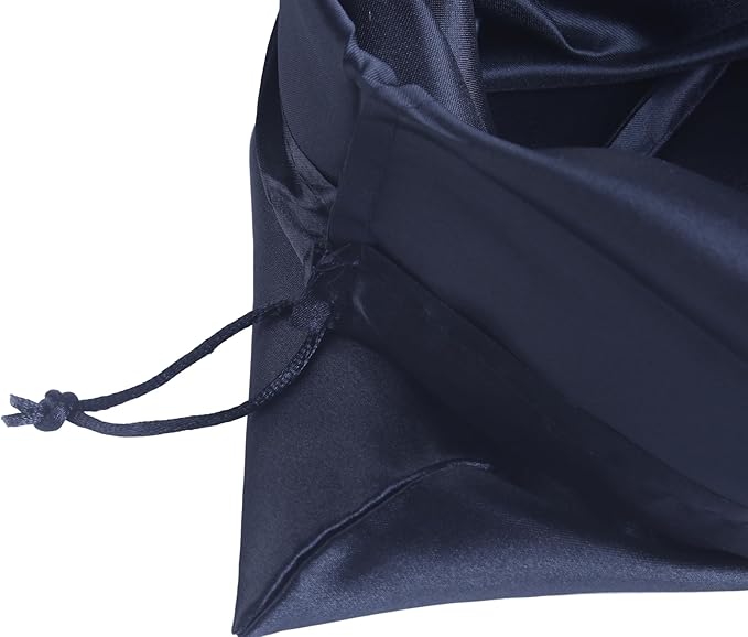 SANSAM Drawstring Satin Silk Dust Bag,4pcs Black and White 12''x16'' Dust Cover Storage Bags for Purses, Handbags, Travel Storage Pouch for Shoes, Boots