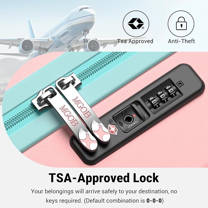 24 Inch Medium Checked Luggage,Hardside Rolling Suitcase with 4 Spinner Wheels & TSA Approved Lock,PC Hard Case Lightweight Carry Luggage for Women