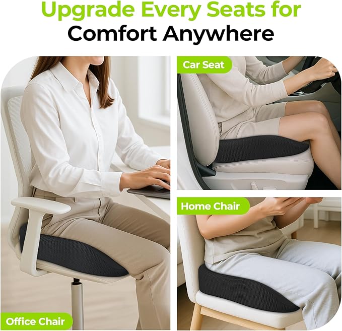 AUVON Ergonomic Donut Pillow Seat Cushion for Hemorrhoid & Tailbone Pain Relief, Thick Memory Foam Chair Cushion with Firm Support for Coccyx, Sciatica, Pressure Sores, Pregnancy, Postpartum Recovery