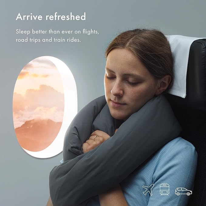 Huzi Infinity Pillow - Travel Neck Pillow - Versatile Soft 360 Support Scarf - Machine Washable - Home Travel Flight Road Trips Airplane Sleeping (Pine Green)