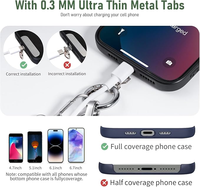 Tiostep Clip and Go Strap for Phone with Wallet Crossbody Phone Lanyard and Detachable Checkered Bag with ID Window and RFID Pouch for Daily Travel.