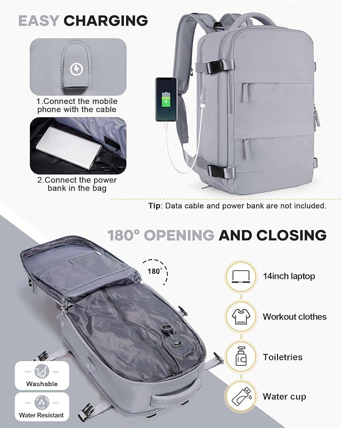 coofay Vacuum Backpack Travel with Pump Vacpack Travel Backpack with Vacuum System Mochila de Viaje Compresion al Vacio Easyvacpack Airbag Backpacks for Traveling Carry on Luggage