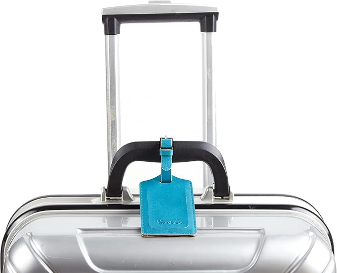 Travelambo Luggage Tags for Suitcases PU Leather Travel Tags Bag Tags Privacy Protection Travel Essentials