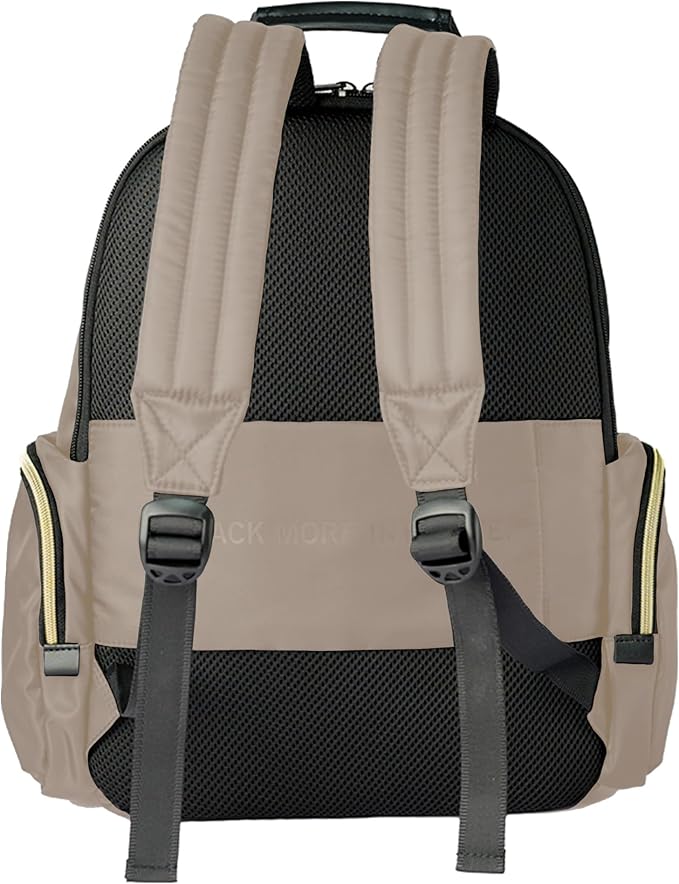 Kenneth Cole REACTION Madison Square Lightweight Hardside Chevron Expandable Spinner Luggage, Taupe, 2-Piece (20" Carry On + Sophie Backpack)