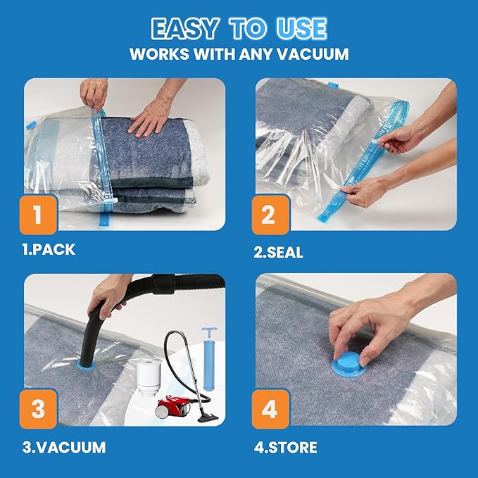 9 Pack XXL Jumbo Vacuum Storage Bags, Double-layer Design Leak-proof and Puncture-resistant, Extra Large Space Saver Vacuum Seal Bags for Comforters, Bedding, Blankets, Huge Stuffed Toy (47.2x39.4 in)