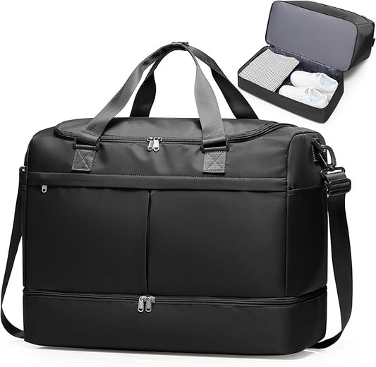 Weekender Bags for Women - 50L Large Travel Duffle Bag with Shoe Compartment - Carry on Overnight Bag for Travel, Weekend Getaway, Gym, Hospital