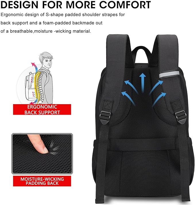 MAXTOP Deep Storage Laptop Backpack Business Anti-theft Backpacks[Water Resistant] College Computer Bookbag Fits 15 Inch Laptop Black