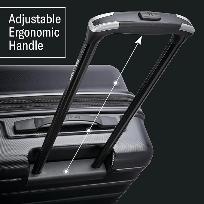 Samsonite Omni 2 24-Inch Medium Checked Hardside Luggage with 360° Spinner Wheels - Scratch Resistant Hardshell - TSA Lock - Expandable Polycarbonate Shell for Lightweight Travel - Artic Silver