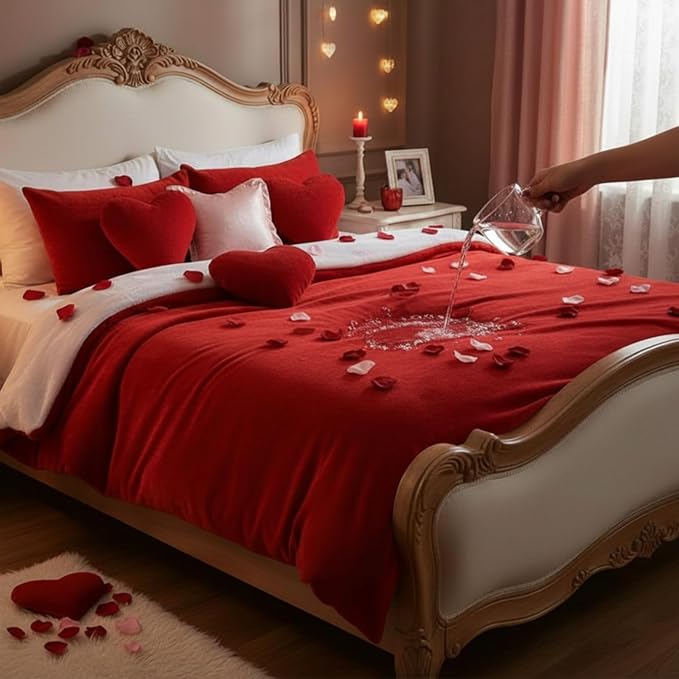 Tisancy Red Waterproof Bed Blanket, Twin Size 50'' x 80'' Double Side Leakproof Reversible Sherpa Flannel Fleece 3 Layer Lightweight Blanket, Absorbs 44oz