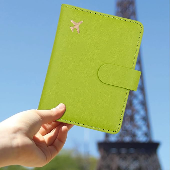 Melsbrinna Premium Leather Passport Holder Covers Case, Waterproof Rfid Blocking Travel Wallet Passport Holder with Pen Holder, Cute Passport Book for Women/Men