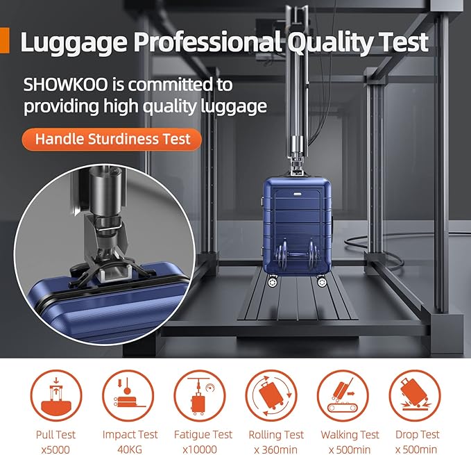 SHOWKOO Luggage Sets 3 Piece Expandable 100% PC Durable Hardshell Suitcase with Wheels TSA Lock Blue