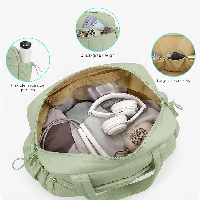 Mini Gym Bag for Women Girls, Crossbody Tote Bag with Wet Pocket, Water Resistant Travel Duffle Bag, Dance Workout Sport Bag, Pink (Mint Green, M)