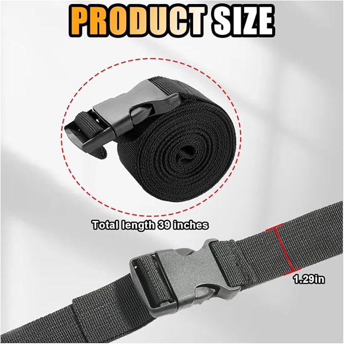 Battery Box Strap - Adjustable Buckle, Auto & Trailer Hold Down Strap - 2 PCS Pack (39 Inch, Quick Release)
