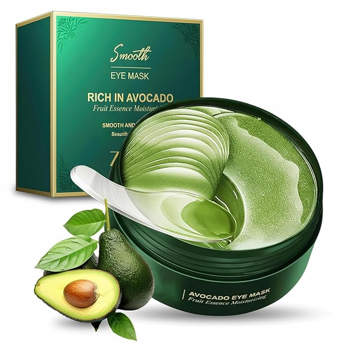 Eakroo 60 PCS Avocado Under Eye Patches, Eye Masks for Dark Circles and Puffiness, Moisturizing Eye Mask Skin Care, Eye Patches for Women, Improving Eye Skin Dryness, Reduce Fine Lines and Wrinkles