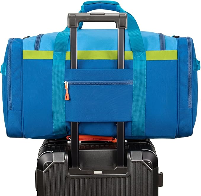 HawLander Large Kids Duffle Bag for Travel, Overnight, or Weekender, 22" inch (Blue)
