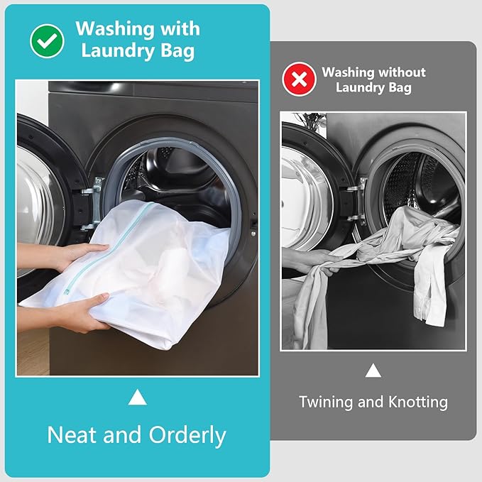 OTraki Mesh Laundry Bag for Delicates, 24 x 32 inch Large Mesh Delicates Bag for Washing Machine, Zippered Net Laundry Bag for Sweater Bed Sheet Blanket Toy College Dorm Don't Drying, Melting 140-176℉