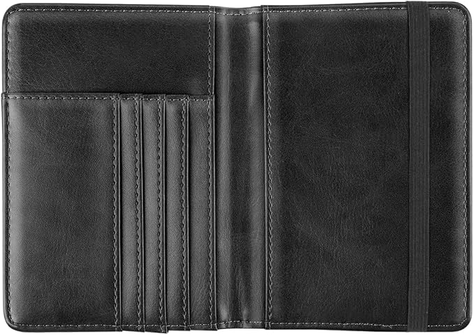 Passport Holder Cover,Traveling Passport Case Cute Passport Wallet for Women,Black Butterflies