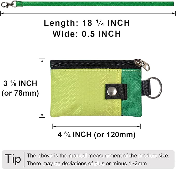 CHENSPRX Minimalist RFID Blocking Small Wallet with ID Window,WaterResistant Zip Id Case Wallet with Lanyard Keychain for Cards,Cash,Travel,Women,Men