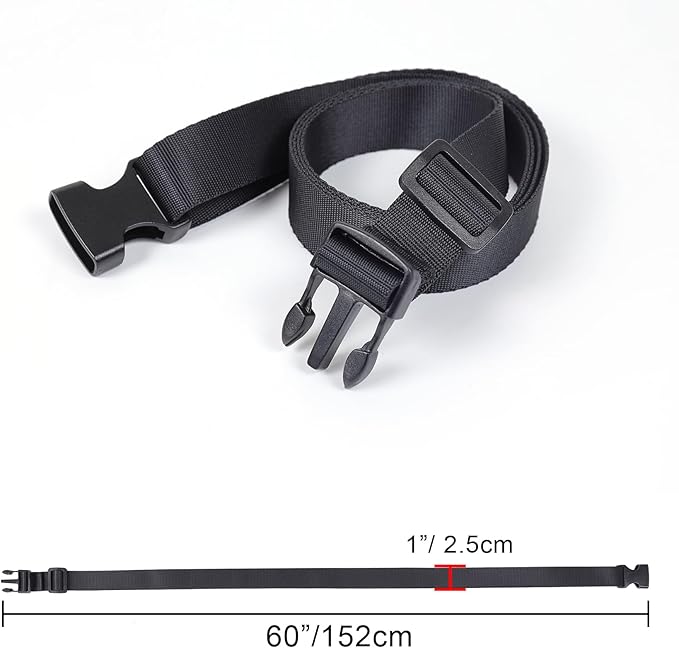 Vigorport Utility Straps Quick Release Nylon Backpack Accessory Bag Strap,Adjustable for Hiking,Travel,Outdoor Sports-4 Pack (Black, 1" W-60 L)