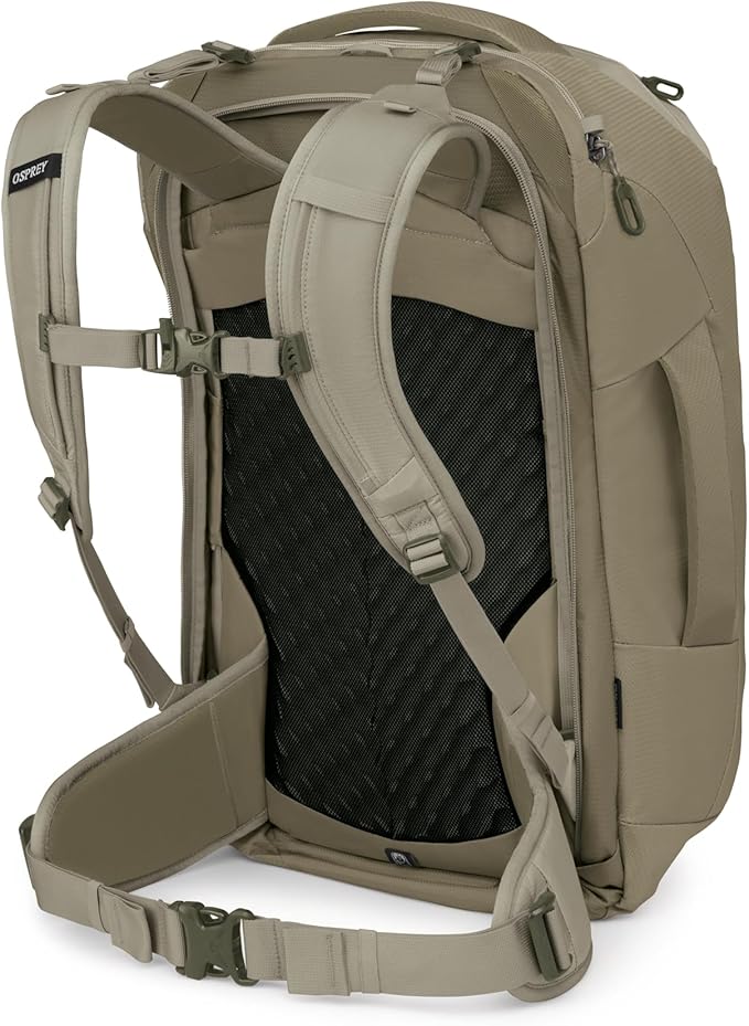 Osprey Farpoint 40L Men's Travel Backpack - Carry On Bag with Laptop Sleeve and Toiletry Pocket, Sawdust
