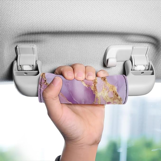 BIGCARJOB Pink Marble Texture Luggage Handle Wraps Set Trolley Case Grip for Women Door Protection Cover Suitcase Handle Cover Gifts Suitcase Handle Wraps Travel Bags Set of 2