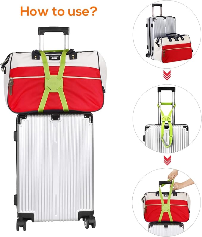 VVILL Bag Bungee, Luggage Straps Suitcase Adjustable Belt - Lightweight and Durable Travel Bag Accessories