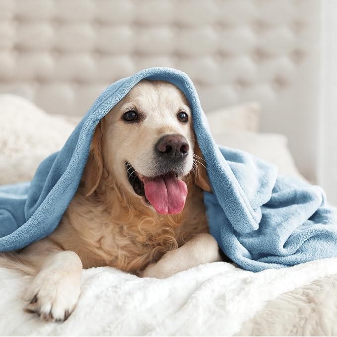 BEDELITE Fleece Blanket King Size Blankets for Bed, Luxury Plush Cozy Fuzzy Blanket 108x90 inches, Super Soft Warm Lightweight Throw Blanket All Seasons Suitable, Washed Blue