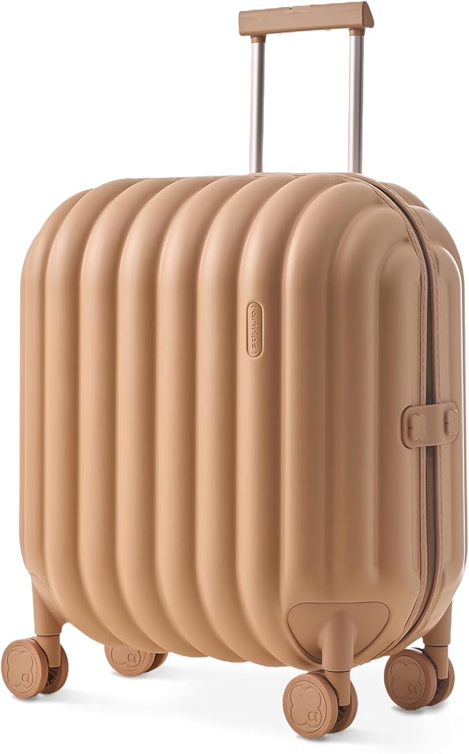 artrips Carry On Luggage 20 Inch for Business Travel & Short Trips, Italian-Inspired Lightweight Hard Shell Suitcase, German PC Matte Shell, Airline Approved, TSA Lock, Brown