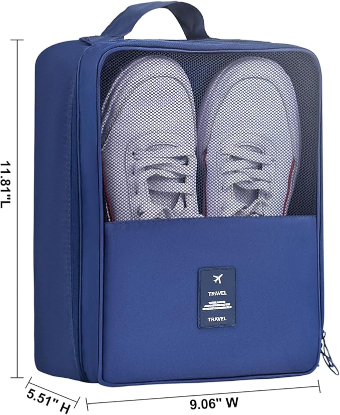 Travel Shoe Bag Holds 3 Pair of Shoes, Hezelf Shoe Storage Pouch for Travel and Daily Use, Travel Suitcase Shoe Organizer, Waterproof