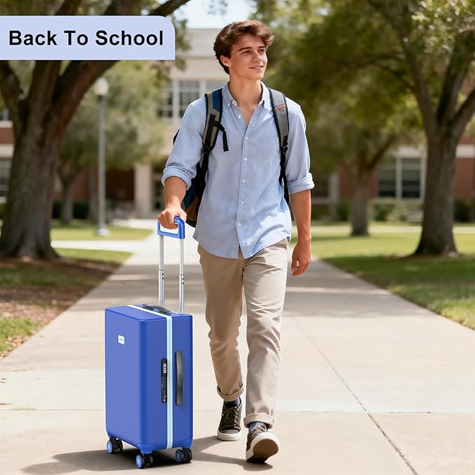 20 Inch Carry-on Luggage Zipperless for Women, Hardside Rolling Suitcase with Spinner Wheels & TSA Lock,PC Lightweight Carry on Luggage Airline Approved 22x14x9 Hard Shell