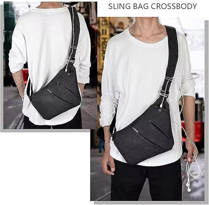 OSOCE Crossbody Sling Bag, Water-Resistant Anti Theft Chest Pack, Minimalist Commuter Daypack for Travel Hiking Work