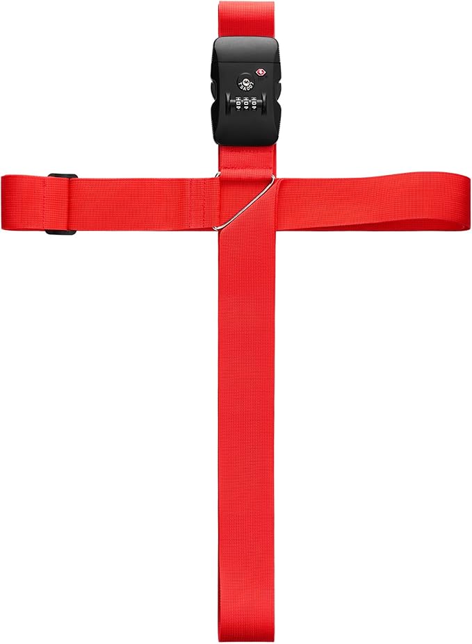 Chelmon Luggage Straps TSA Approved for Suitcases with Luggage Lock, Heavy Duty Adjustable Buckle Belt Anti Burst, Bright Colors Easy to Identify