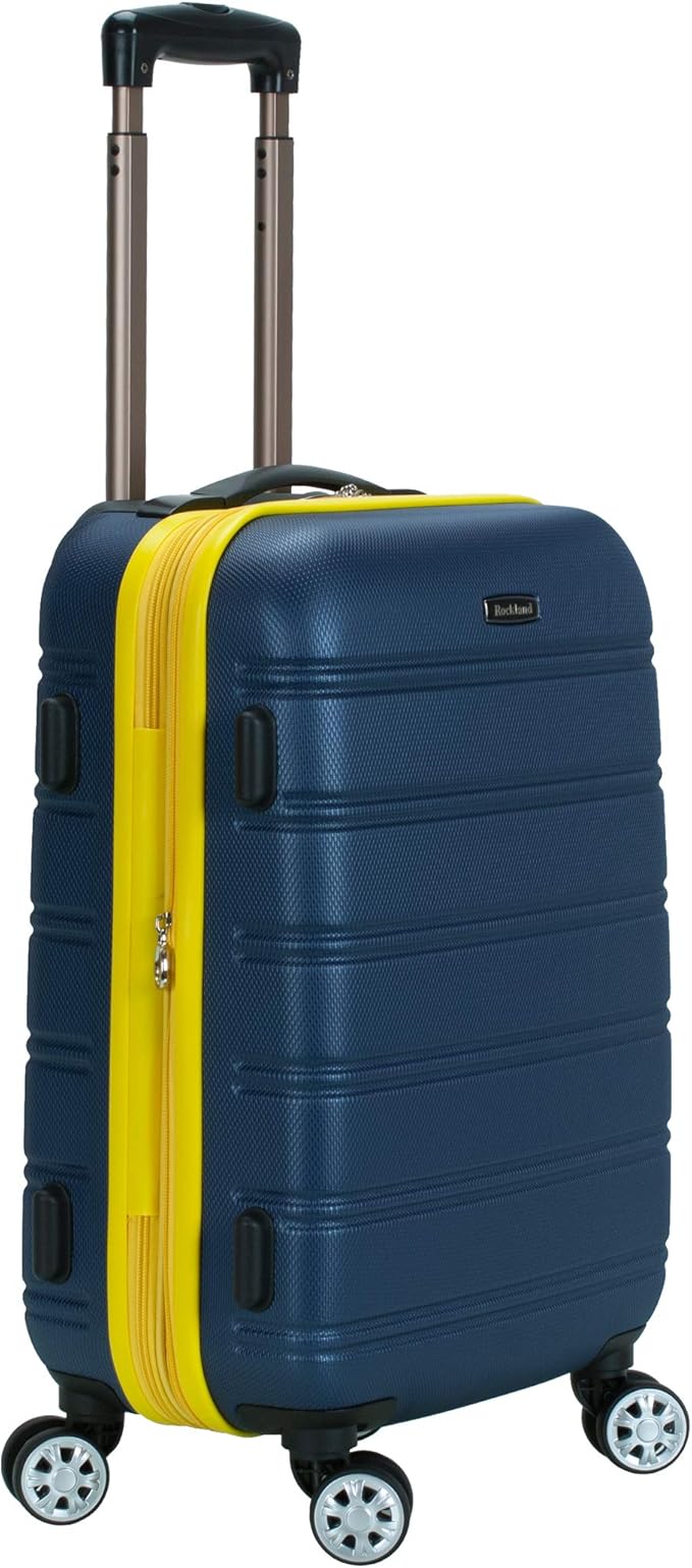 Rockland Melbourne Hardside Expandable Spinner Wheel Luggage, Navy, Carry-On 20-Inch