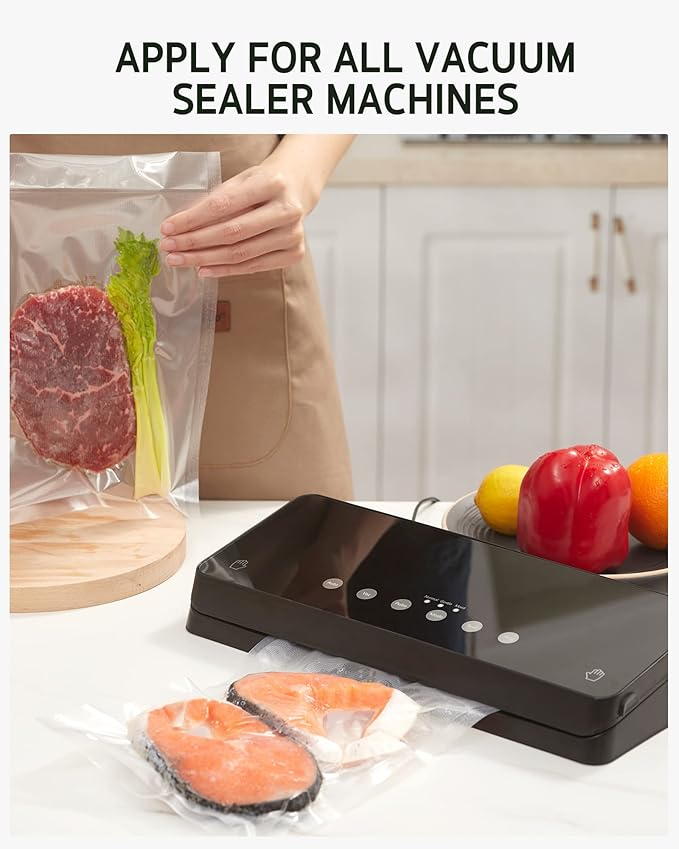 Syntus Vacuum Sealer Bags for Food, 100 Count Gallon 11" x 16" Commercial Grade PreCut Bag, BPA Free Food Vac Bags for Storage, Meal Prep or Sous Vide