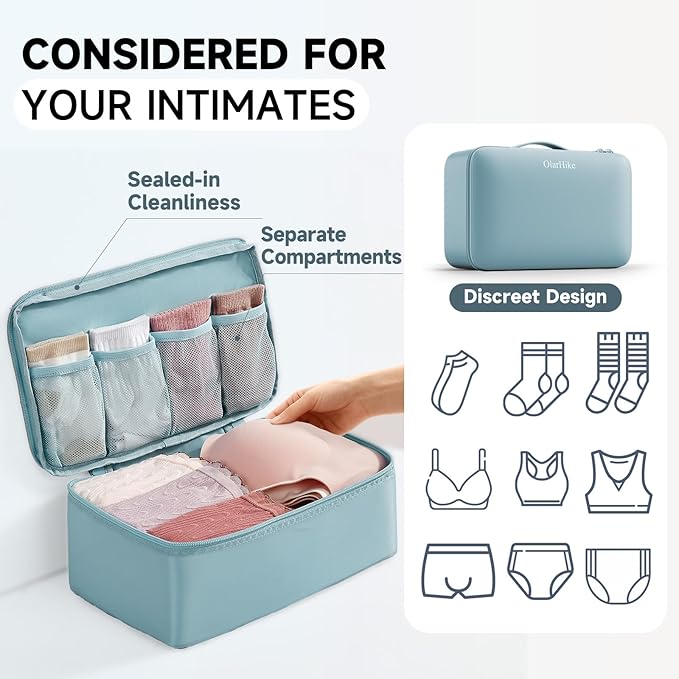 11 Set Packing Cubes for Travel, Gifts for Women Mom Kids, TSA Approved Bags for Makeup, Cosmetic, Toiletry, Suitcase Organizers for Checked Luggage, Cruise Essentials, Airplane Accessories, Blue-Gray