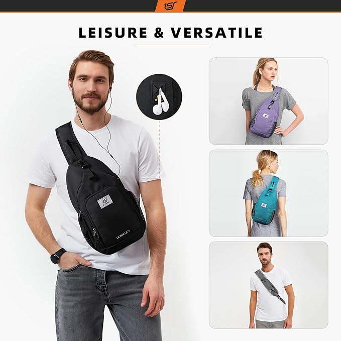 SKYSPER Sling Bag RFID Crossbody Sling Backpack Cross Body Shoulder Bag Travel Hiking Daypack for Women Men(Darkgrey)