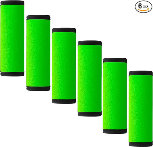 Luggage Handle Wrap 6 Pack-Neoprene Luggage Handle Wraps for Suitcase/Beach Bag/Backpacks Bright Suitcase Identifiers Travel Accessories for Airplane (Neon Green)