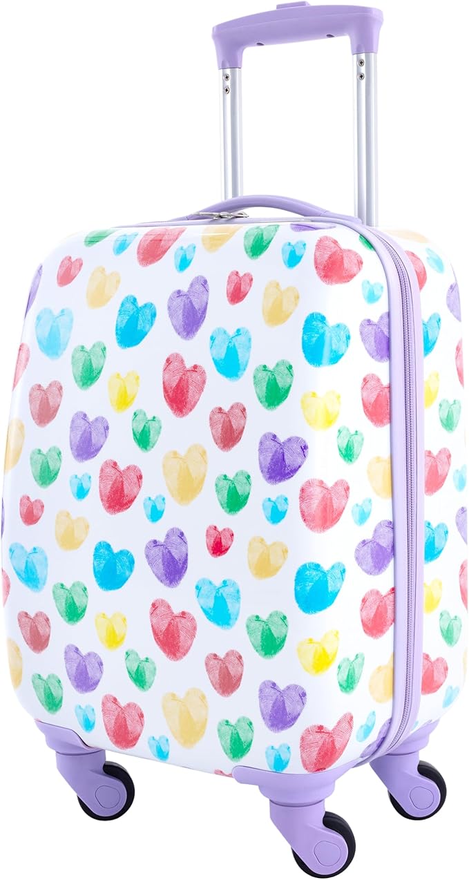 Travelers Club 5 Piece Kids' Luggage Set, Thumbprint Heart