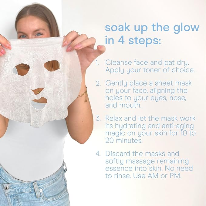 Baebody Snail Mucin Mask (6 pcs) - Hydrating Face Mask Sheet with Hyaluronic Acid - Moisturizing Face Mask for Youthful Skin - Korean Face Mask Inspired - Anti Aging Face Masks Skincare Korean