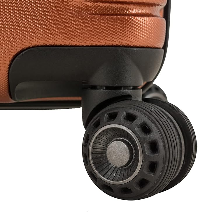 Traveler's Choice Archer Polycarbonate Hardside Spinner Luggage Set,Tie Down Straps, Orange, Checked 29-Inch
