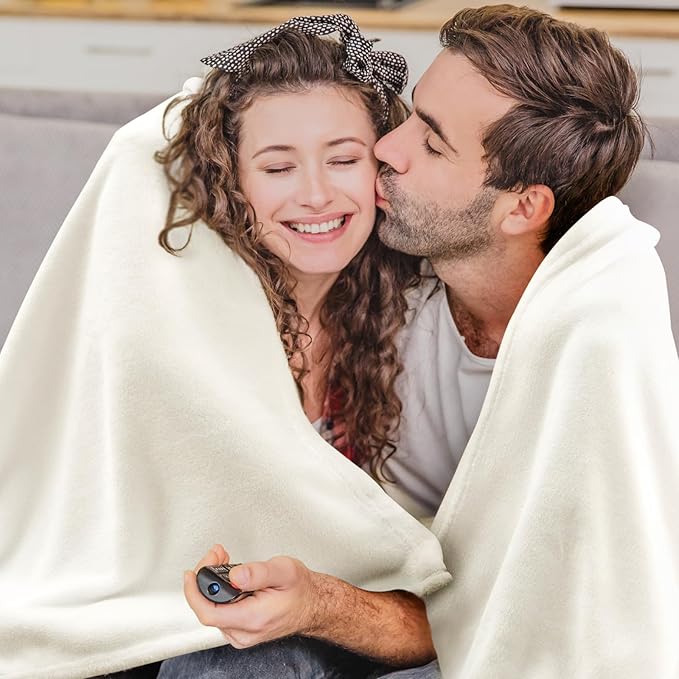BEDELITE Fleece Blankets Queen Size Cream Throw Blankets for Bed, Luxury Plush Cozy Fuzzy Blanket 90x90 inches, Super Soft Warm Lightweight Throw Blanket All Seasons Suitable