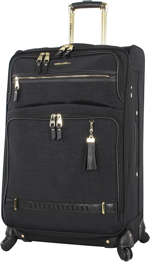 Steve Madden Designer Luggage Collection - 3 Piece Softside Expandable Lightweight Spinner Suitcase Set - Travel Set Includes an Under Seat Bag, 20-Inch Carry on and 28-Inch Checked Suitcase,