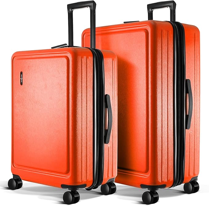 Luggage Sets 2 Piece, 24 Inch Suitcase and 28 Inch Luggage with Spinner Wheels, Durable Hard Shell Suitcase Set, Expandable Travel Suitcases with Wheels, Orange