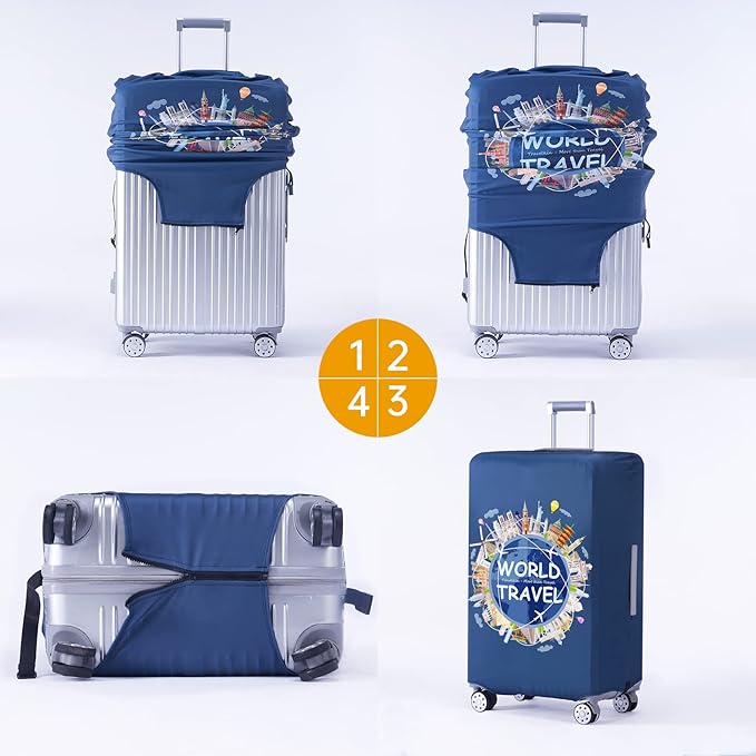 TRAVELKIN more than travel Luggage Covers For Suitcase Tsa Approved,Suitcase Cover Protector Fit 18-32 Inch Luggage