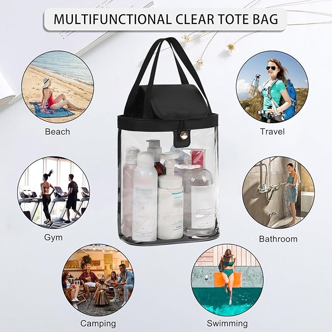 Travel Toiletry Bag, Hanging Clear Toiletry Bag for Women Men, Waterproof Travel Bag for Toiletries, Clear Makeup Bag Portable Shower Bag With Hanging Hook for Bathroom, Gym, Camping