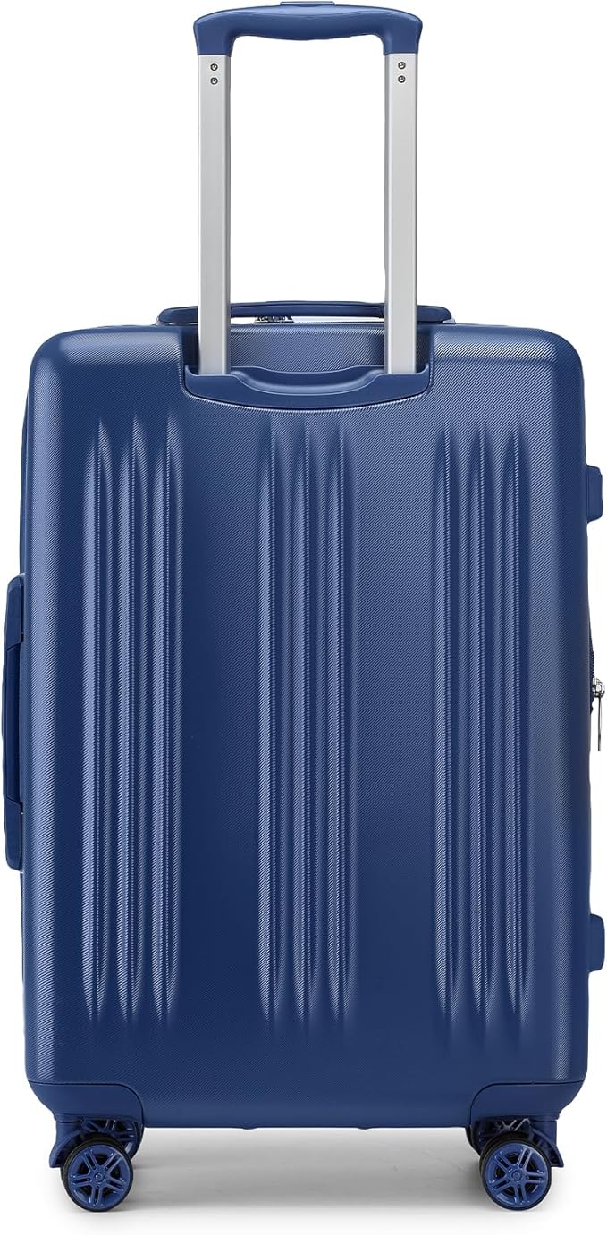 Kono Lightweight 28 Inch Expandable Luggage with Quiet Spinner Wheels TSA Lock, Scratch and Drop Resistant PC+ABS Hardside Durable Large Checked Suitcase, Navy Blue