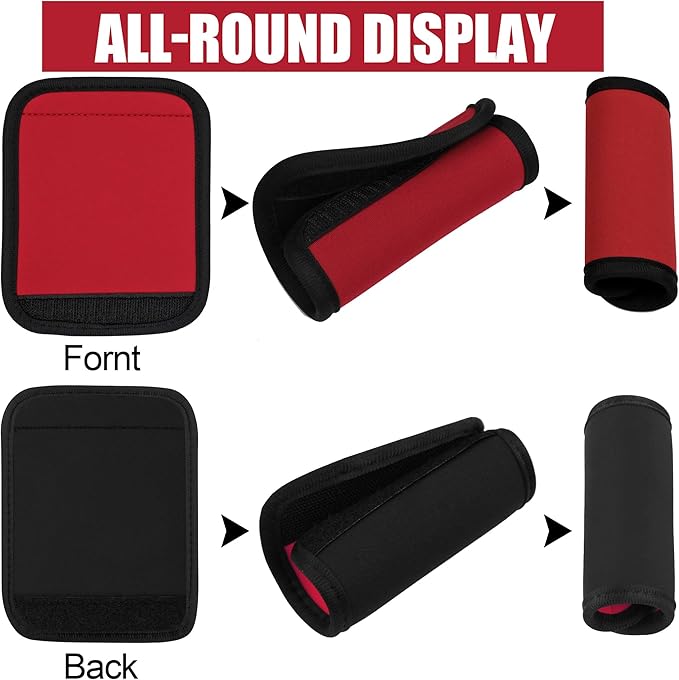 6 Pack Luggage Handle Wrap, Luggage Handle Wraps for Suitcase, Deep Red Luggage Tags, Suitcase Tags identifiers for Travel Accessories
